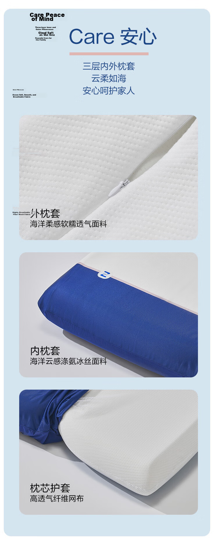 JD Original Z Blue Wei Lan Zhi Xin Pillow, Deep Sleep Memory Foam Cervical Support Pillow for Adults, Gift Box Packaging 11