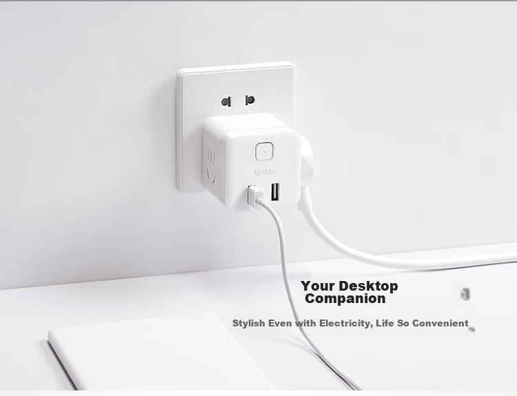 BULL Cube Power Strip, Extension Cord/Power Bar/Surge Protector, 4 Outlets with Master Switch GNV-UEB04W 16