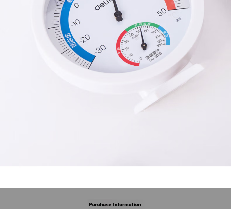 Deli Mechanical Thermometer And Hygrometer for Bedroom Temperature And Humidity Monitoring, Large Dial Display without Battery, Green, LE552 13