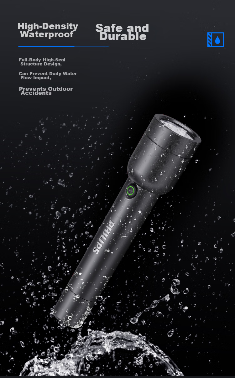 PHILIPS Flashlight, High Brightness, Long-Lasting Battery Life, Compact for Home Use, Portable, Outdoor Lighting, Emergency Light 10