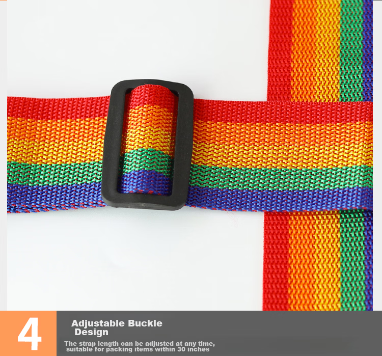 Banjeni Cross Lashing Strap Luggage Tie Strap Suitcase Packing Strap Travel Security Strap with Luggage Tag Rainbow Color 8