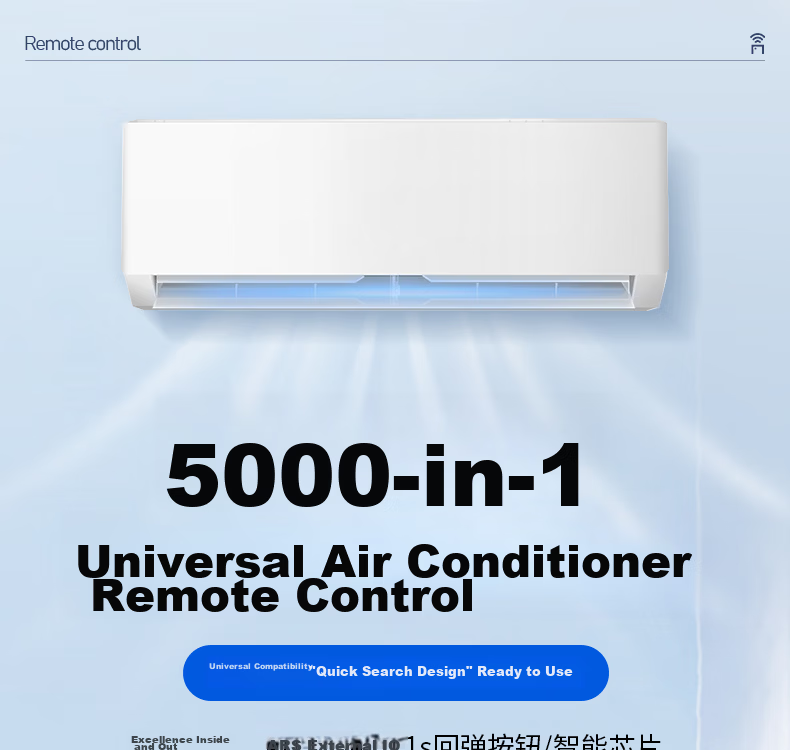 Dongpuli Compatible with Chigo Air Conditioner CHIGO Universal Remote Control for Wall-Mounted Units, JT-03 JG-01 JA-01 JG-03 No Setup Required 1