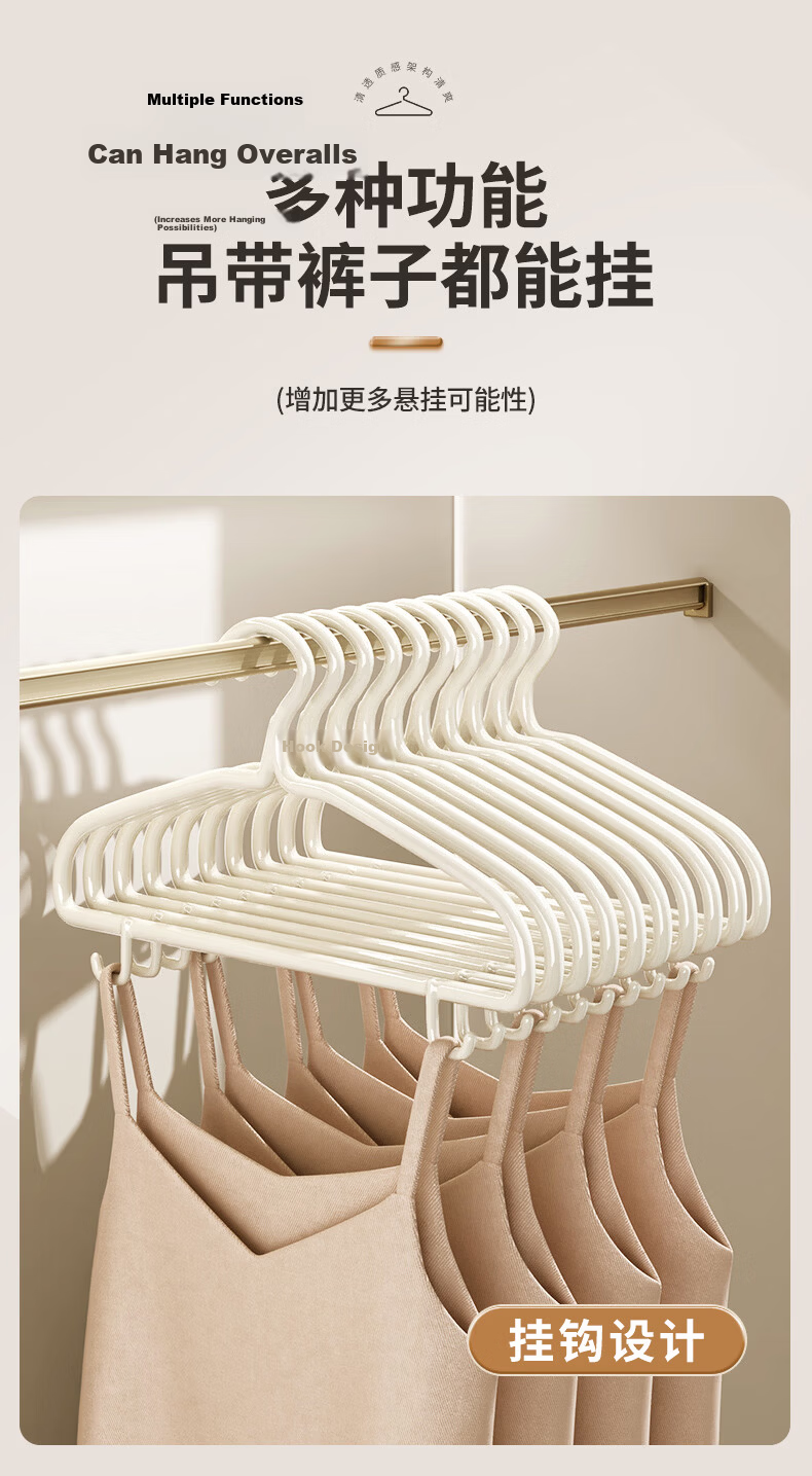 Baicaoyuan Thickened Non-Slip Clothes Hangers, Large Size, 10-Pack for Adult Home and Student Dormitory Use 6