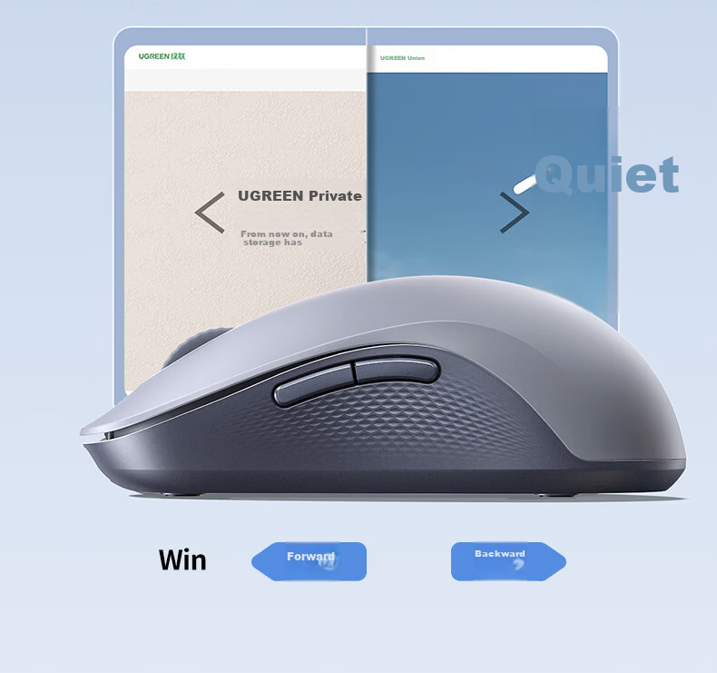 UGREEN Wireless Mouse, Quiet And Low-Noise Office Mouse, Compatible with Huawei And Xiaomi Laptops And Desktop Computers, USB Wireless Connection Mouse, Batteries Included 16
