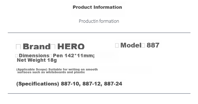 HERO Marker Pen, Oil-Based Marker Pen, Business Student Use, Pack of 10, Red, 887 3