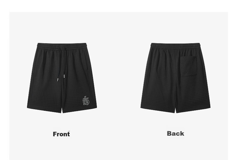 CABBEEN Houndstooth Jacquard Towel Fabric Men's Shorts 3D Houndstooth Texture Casual Versatile Spring Summer 2020 Knit Shorts 21
