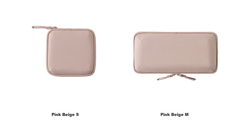 MUJI Polyester Jewelry Bag, M Pink Rice Color 13