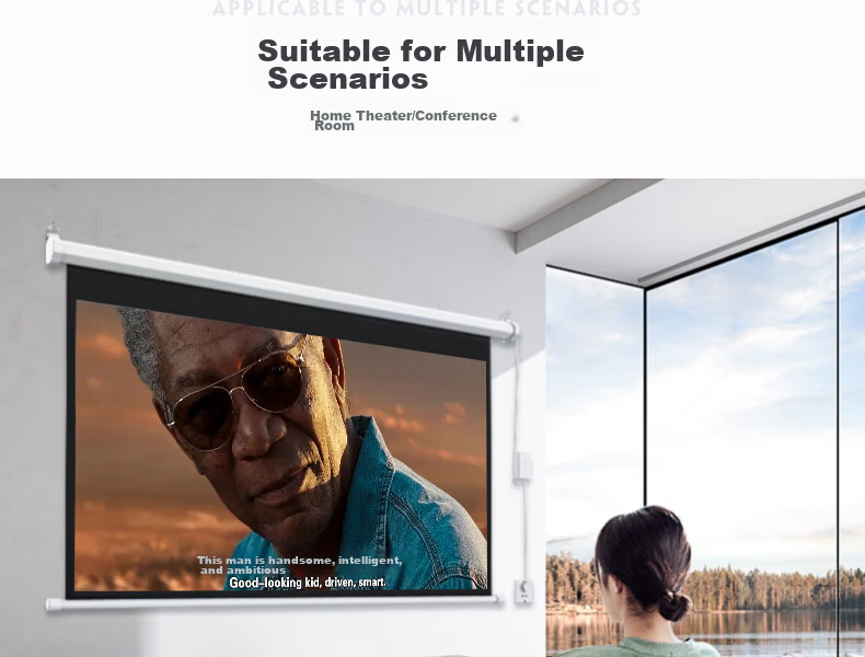 Wuyinxiang Electric Projection Screen 120 Inch 16:9 Motorized Remote Control Screen Long Focus Projector Screen HD Projector Screen H8008 Compatible with Epson XGIMI JmGO Dangbei 19