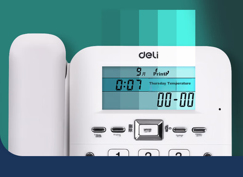 Deli Desk Phone Landline Fixed Telephone Office Home 38° Tilt Caller ID 790 White 13