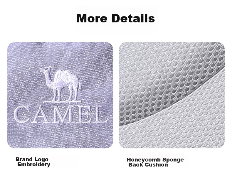 CAMEL Honey Bee Backpack Hiking Sports Bag for College Students, Trail Running, Cycling, Outdoor Travel, Mountaineering Bag, Light Gray 42