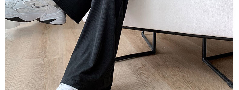 JOYNCLEON Maternity Pants, Summer Wide-Leg Trousers for Women, Petite Size, Outdoor Wear, Draping Ice Silk Casual Pants for Women, Black, L, Jyk176499 43