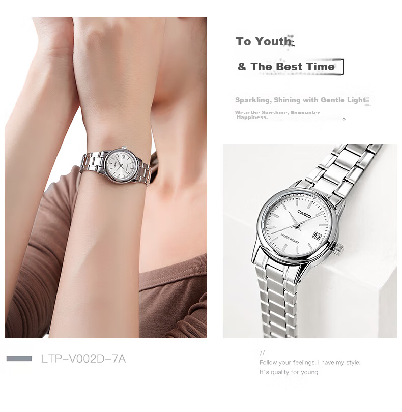 CASIO Women's Watch, Simple Quartz Waterproof Design for Students' Exams [Valentine's Day Gift], LTP-V002D 14