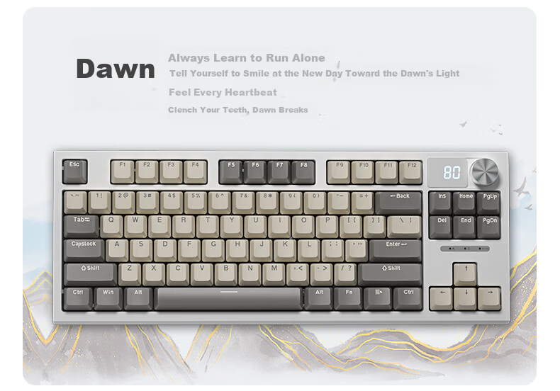 Langtu LT84 Wired Mechanical Keyboard Gaming E-sports 84-Key Computer Office Tablet Keyboard Hot-Swappable Switches Milk White Gray Crystal Cloud Switch 5