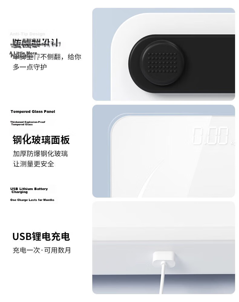 Weizhixiang Digital Body Weight Scale Home Precision Electronic Scale Health Scale Weight Loss Adult Body Fat Scale Body Composition Analyzer 10