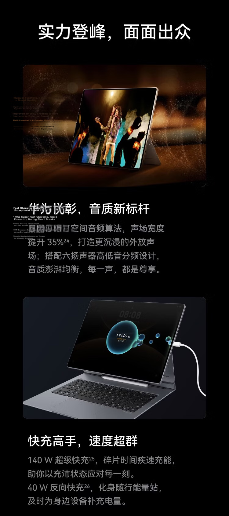 HUAWEI MatePad Edge 14.2-inch HarmonyOS 2-in-1 Tablet Laptop OLED Display Office 16GB+512GB Space Gray 28