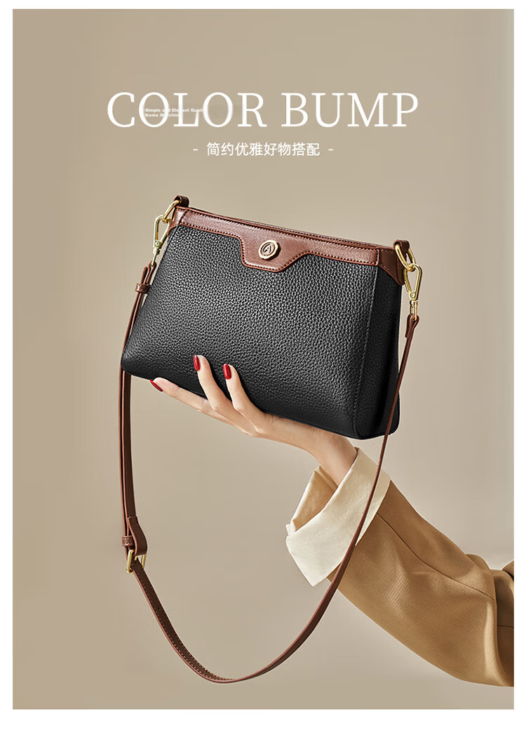 Aokang Women's Trendy Cowhide Phone Bag Premium Small Square Light Luxury Crossbody Shoulder Bag Birthday Gift for Mom and Wife 2