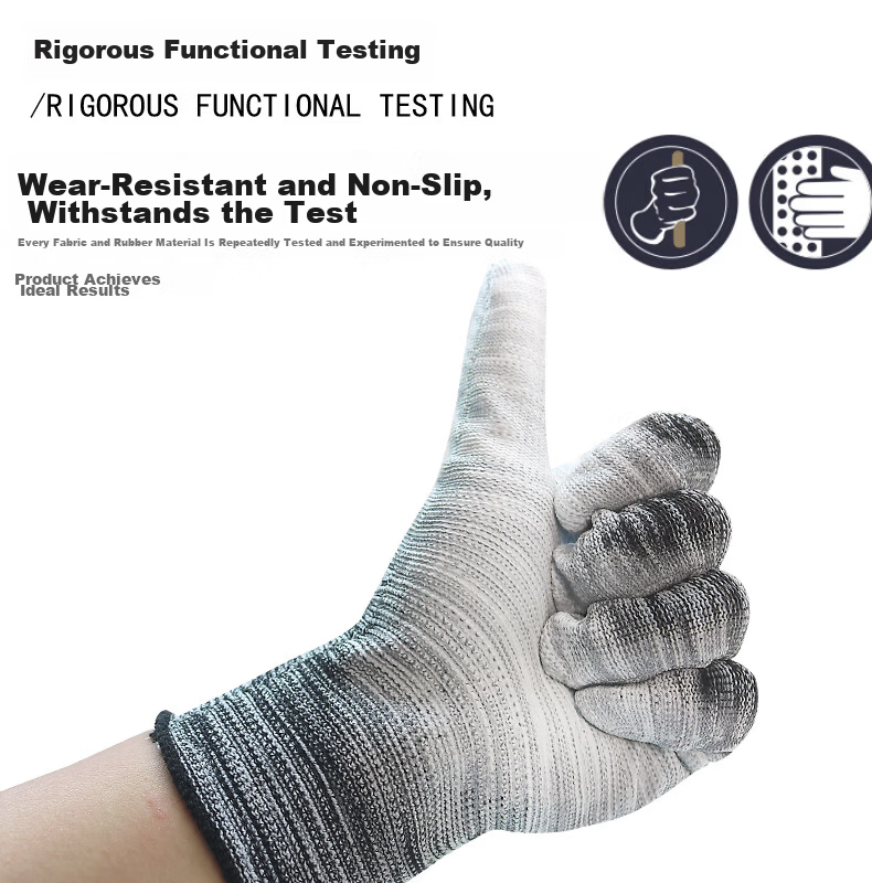 Lugong Dipped Finger Gloves, Nylon Breathable Knitted Dust-Free Protective Handwear, White PU Coated Leather Protection, Wear-Resistant Fingers, 12 Pairs/large Size for Men's L 10