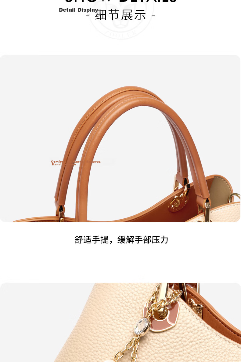 Zhur [Yang Zishan Same Style] 2026 New Leather Handbag for Women Birthday Gift for Wife 14
