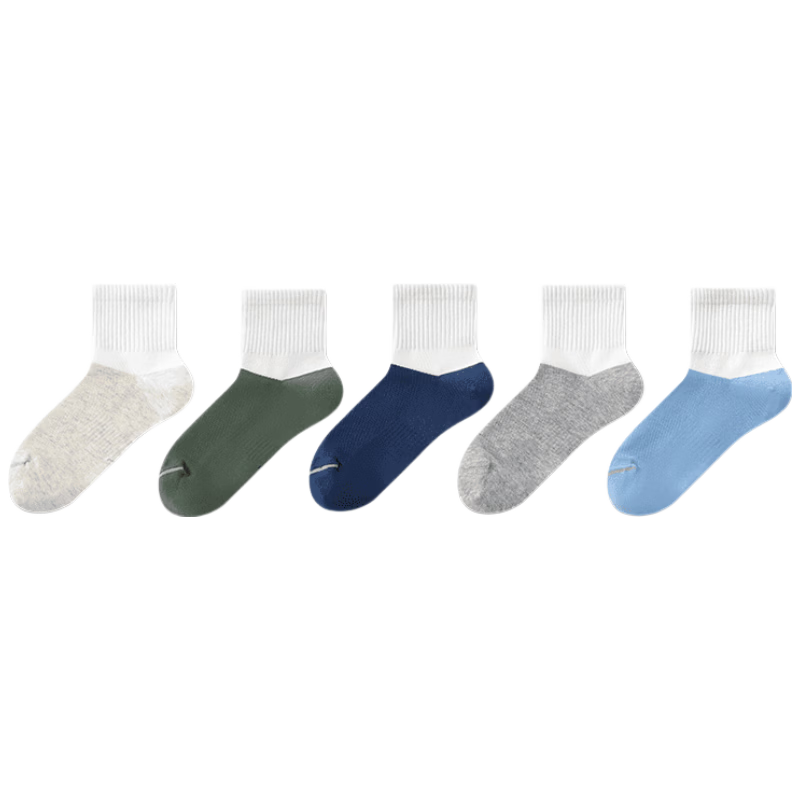 Herbal Original Camellia Student Deodorant Socks Black White Gray Spring Summer Thin Mesh Boys Girls Antibacterial Cotton Socks
