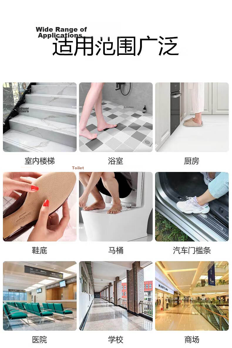 Ouma Self-Adhesive Non-Slip Stair Treads, Floor Strips, Anti-Slip Mats for Slopes, Indoor And Outdoor Non-Slip Strips, Yellow, 2 Meters 8
