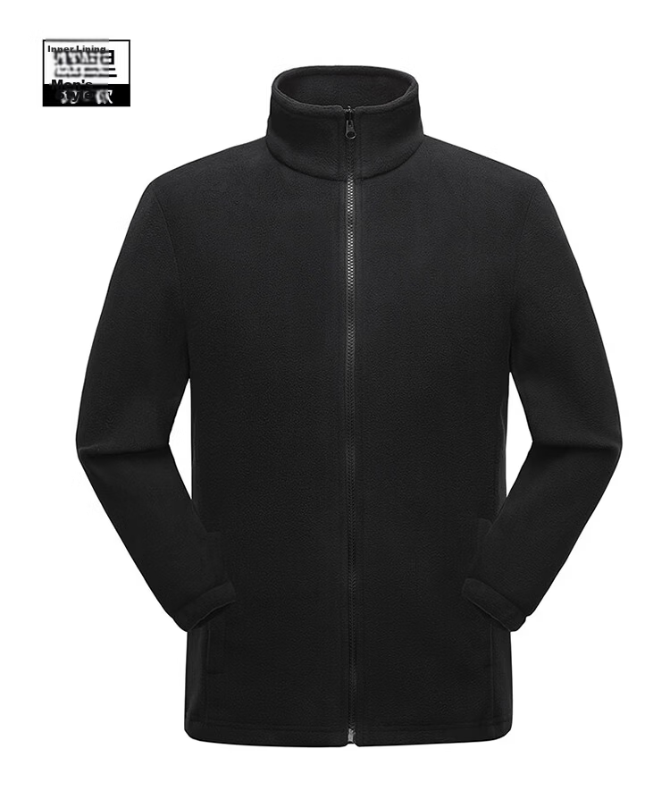 TUCANO Men's 3-in-1 Detachable Windproof Mountaineering Jacket with Removable Hood Black 4XL 16