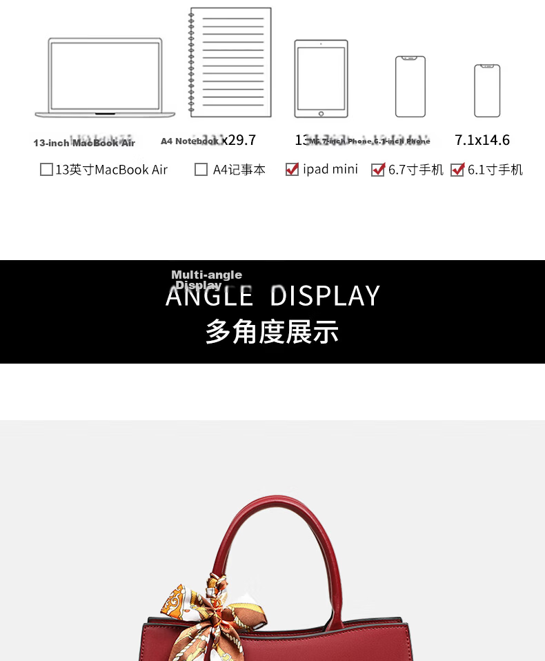 C.BANNER Leather Handbag for Women Embroidered Large Capacity Tote Shoulder Crossbody Bag Birthday Gift for Girlfriend Wife Premium Feel 14