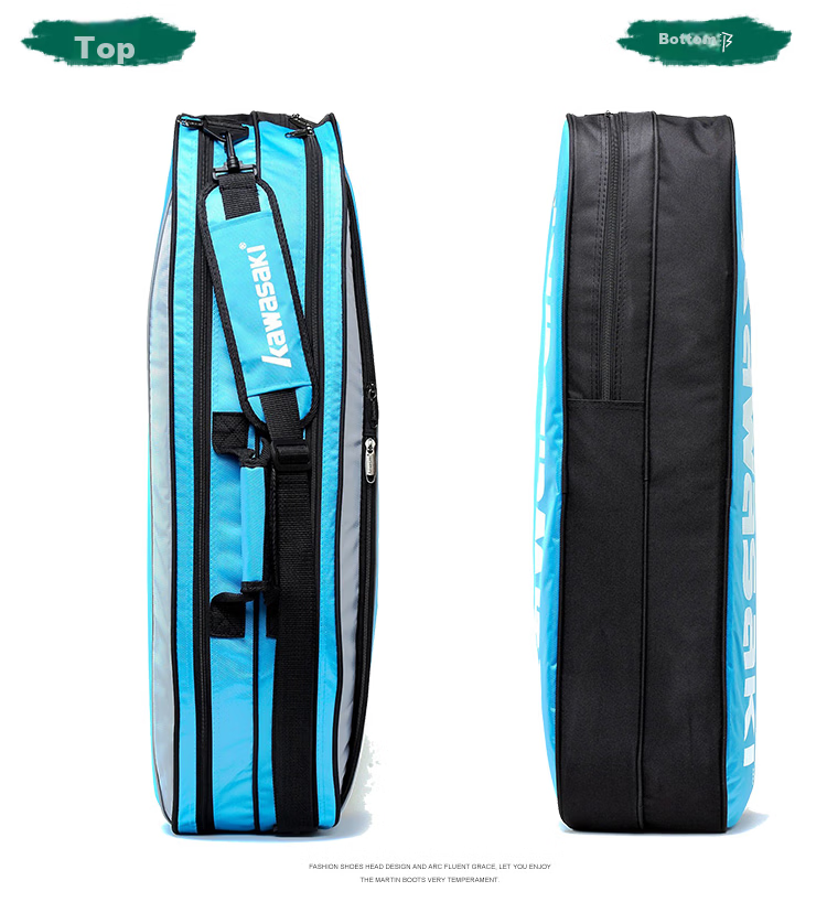 KAWASAKI Badminton Bag, Shoulder Bag, Tennis Bag for Men And Women, Separate Shoe Compartment, Racket Bag, Model 8327, Blue And Red 16