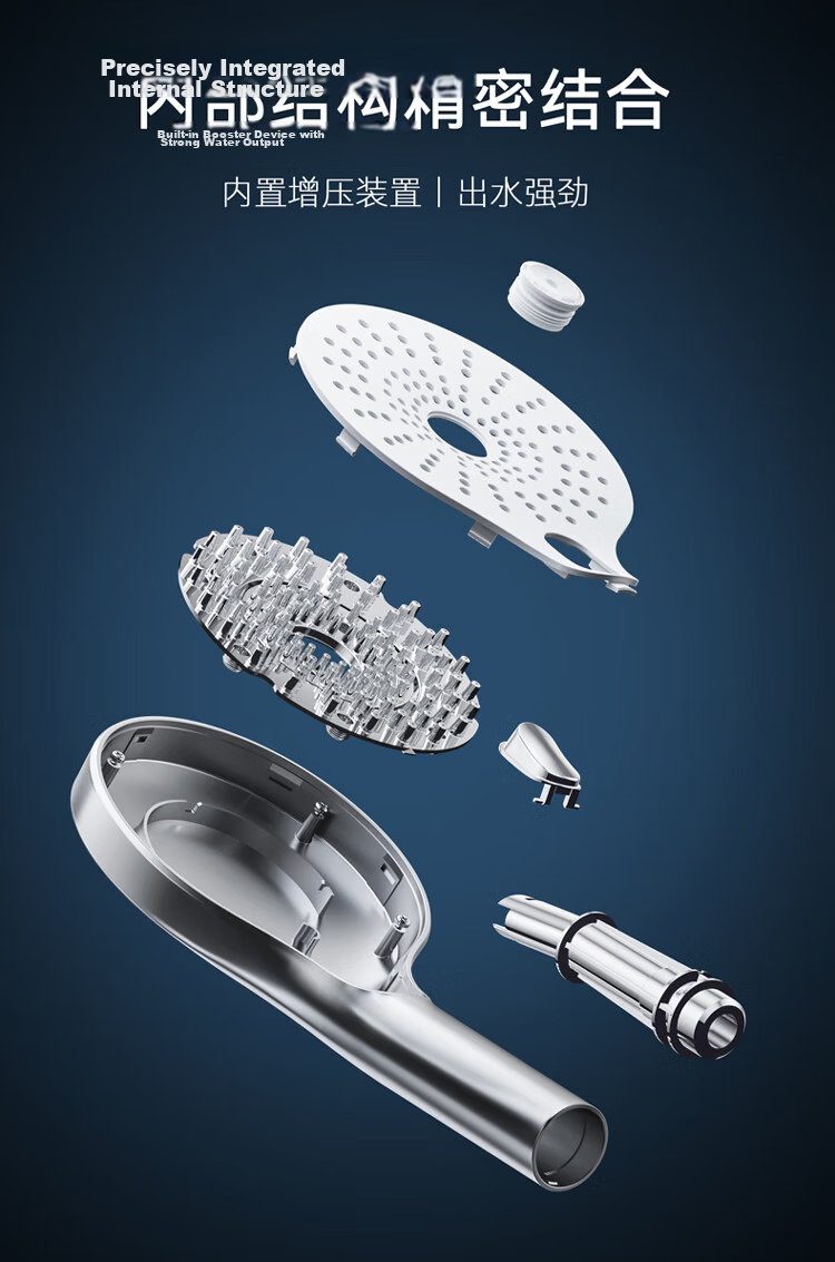 JD Original Baitian'ge Constant Temperature White Shower Head Complete Set, All-Copper Digital Display Handheld Spray Gu 16