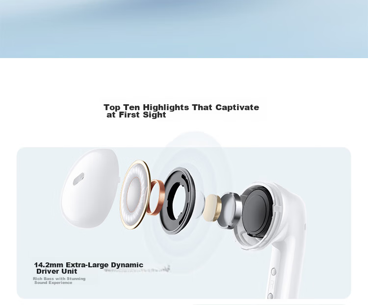 MI Redmi Buds 6 Vitality Edition Bluetooth Earphones 30-Hour Battery Life Compatible with Android and Apple Phones Blue 3