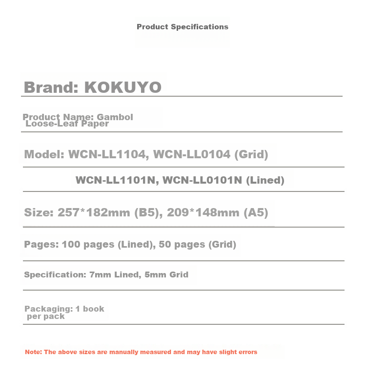 KOKUYO Gambol A5 Loose-Leaf Notebook, Detachable Business Journal with 7mm Ruled Lines, 30 Sheets, Black, WCN-FR1031N 6