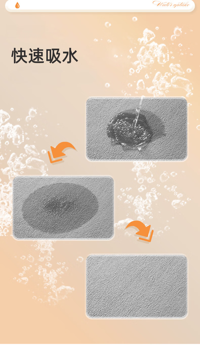 Qiqijia Bathroom Mat, Absorbent Pad, Non-Slip And Fall-Resistant, Toilet Entrance Bath Mat, Quick-Drying Foot Mat for Bathroom 6