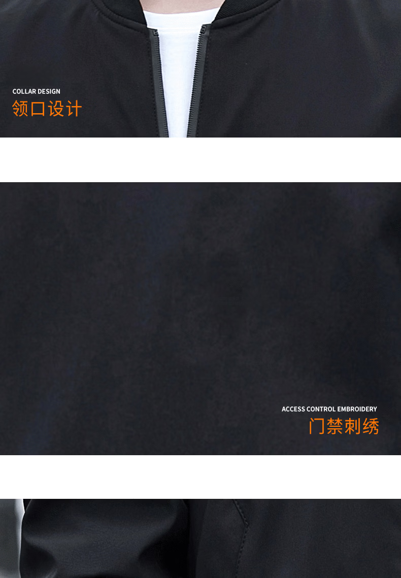 JEEP SPIRIT Men's Jacket, Spring And Autumn Baseball Jacket, Stand-Up Collar, Solid Color, Loose-Fitting Fashionable Outerwear, Black, 2XL 23