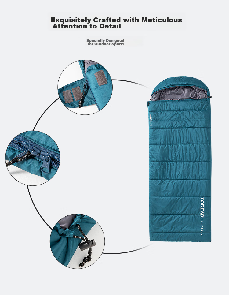 TOREAD Cotton Sleeping Bag, All-Season Outdoor Camping, Moisture-Proof, Portable, Envelope-Style, Thickened, Warm Blanket TECCCM90739 2