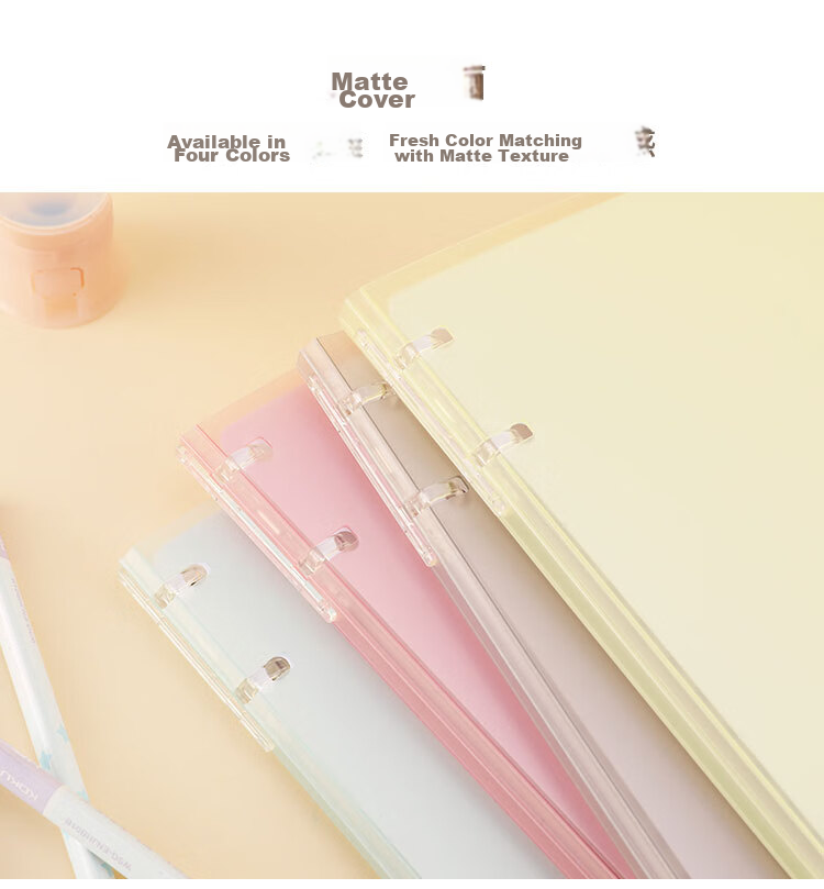 KOKUYO Muyemengjing Series Four-Ring Loose-Leaf Notebook with Large Capacity Replaceable Pages, B5/40 Pages Ruled, Snow Blue, 1 Book WSG-RUNP81LB 5