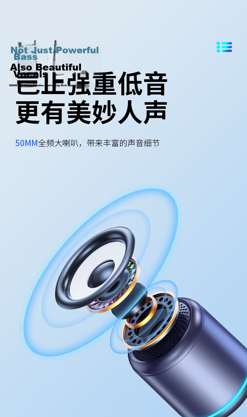 SADA Bluetooth Speaker Heavy Bass Wireless Mini Portable Outdoor Charging Speaker V8 with 3D Surround Sound and TF Card Slot 6