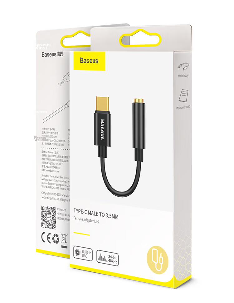 Baseus Type-C to 3.5mm Headphone Adapter USB-C Audio Converter for Apple 15/Xiaomi 12/11/Huawei Mate60 Pro/P50 Phones 13