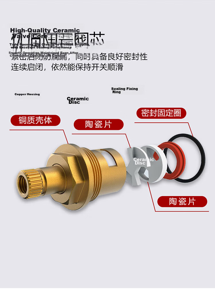 CVBAB Double Hole Basin Faucet Hot and Cold Dual Control Brass Bathroom Washbasin Faucet CV3022 11
