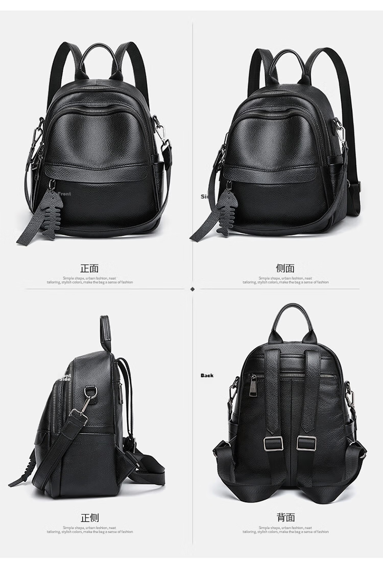 Viney Women's Leather Backpack Fashion Large Capacity Travel School Bag for Middle School Students Birthday Gift for Girlfriend 17