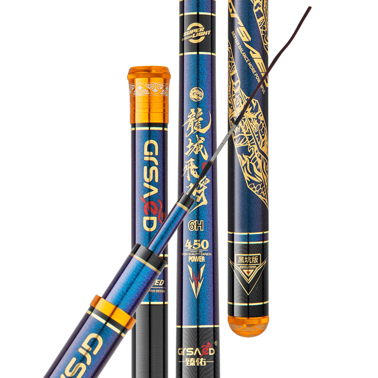 Grsaed Longcheng Feijiang 5.4m 6H Fishing Rod, Handheld Rod, 19 Sections, Carbon Fiber, Ultra-Light, Ultra-Hard, for Platform Fishing, Crucian Carp Rod, Carp Pole