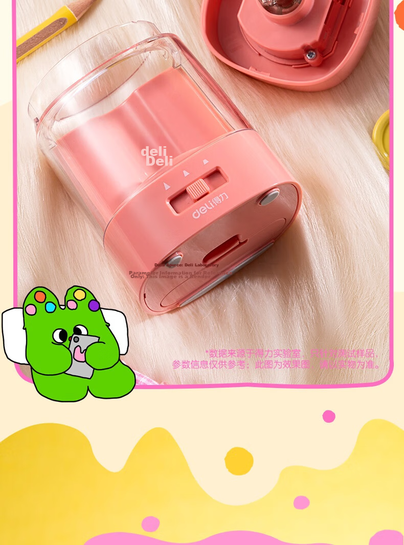 Deli Labor-Saving Electric Pencil Sharpener, Push-Button Semi-Automatic Electric Pencil Sharpener, Pencil Sharpener, Pencil Sharpener, Student Stationery, Exam, Children's Birthday Gift, Graduation Present for Boys And Girls 8