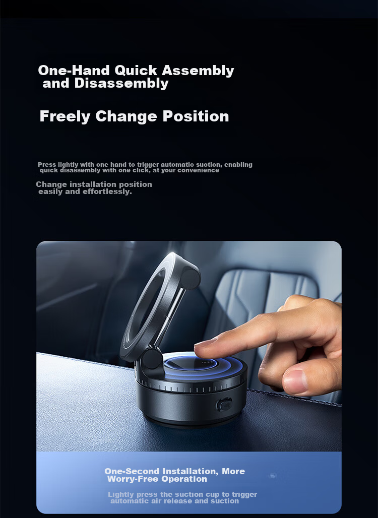 BASEUS Electric Vacuum Suction Car Phone Holder Magnetic Dashboard Suction Cup Car Navigation Mount 2026 New Model 15