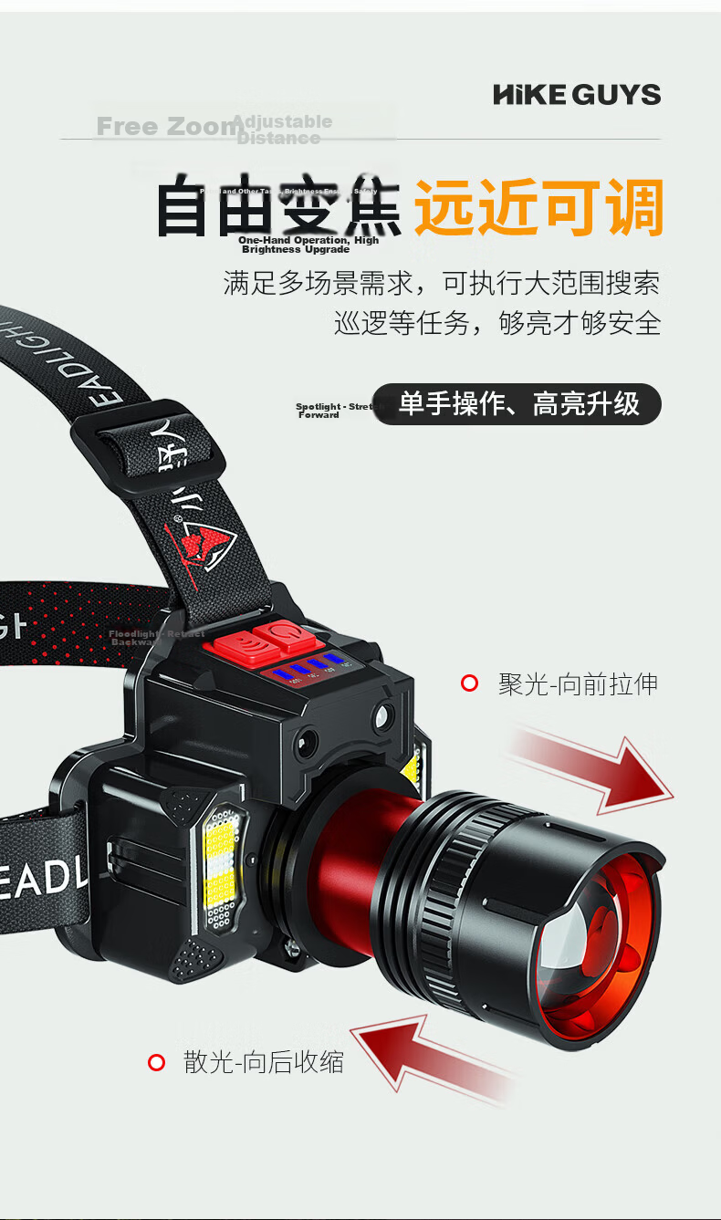 XIAOYEREN High-Intensity Headlamp, Head-Mounted, Outdoor, Long Battery Life, for Fishing, Beach Combing, Hiking, Super Bright, Rechargeable, Construction Site, Small Lighting Lamp 4