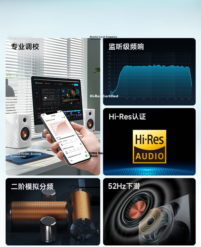 EDIFIER MR4 Active Monitor 2.0 Speaker, High-Fidelity HIFI Sound Quality, Multimedia Computer And TV Audio System, Desktop Speaker, White, Graduation Gift 2