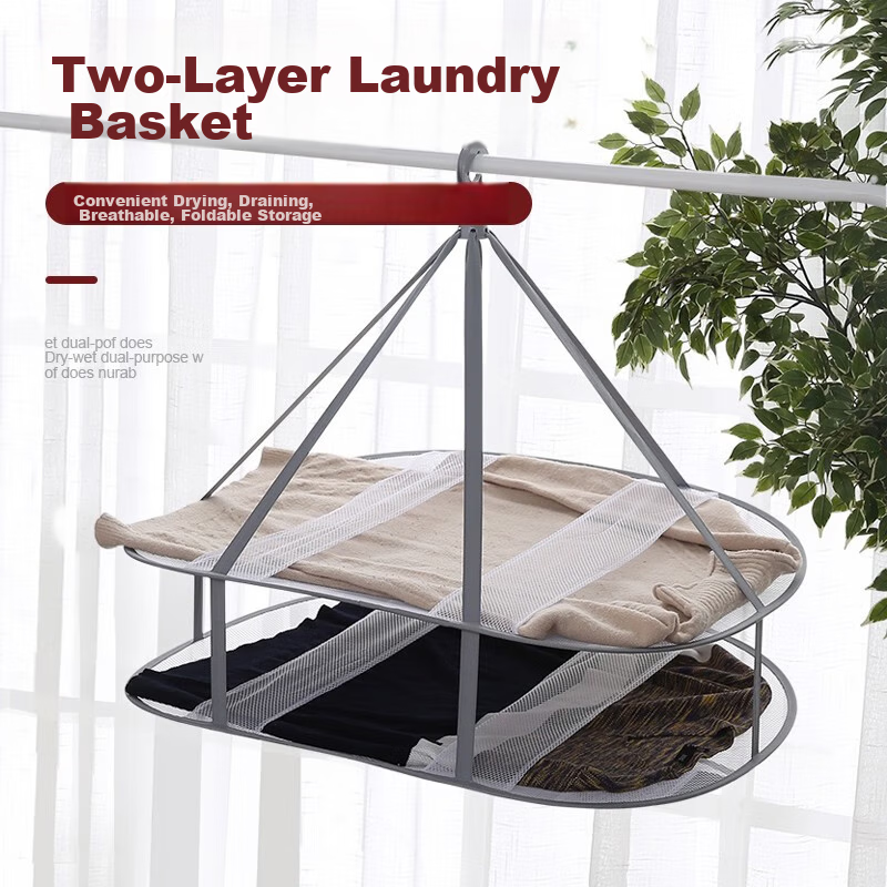 Bingyou Clothes Drying Net Laundry Basket Sweater Wool Plush Garment Drying Net Flat Mesh Foldable Clothes Hanger Drying Basket Special for Sweaters 1