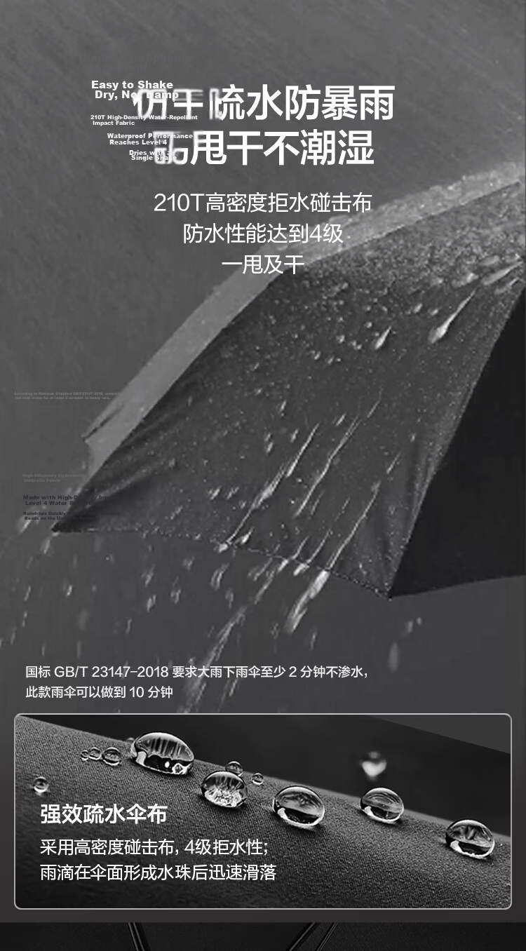 JD Jingzao Extra Large Automatic Long Handle Umbrella Men's Straight Golf Business Rain and Wind Resistant 27 Inch 4