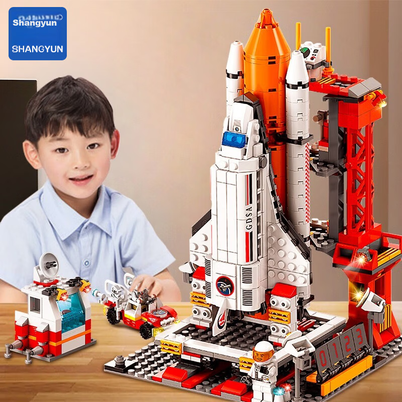 Shangyun Military LEGO Building Blocks Assembly Children's Toy Boys Rocket Space Model 6-12 Years Birthday Gift 8-12 Years