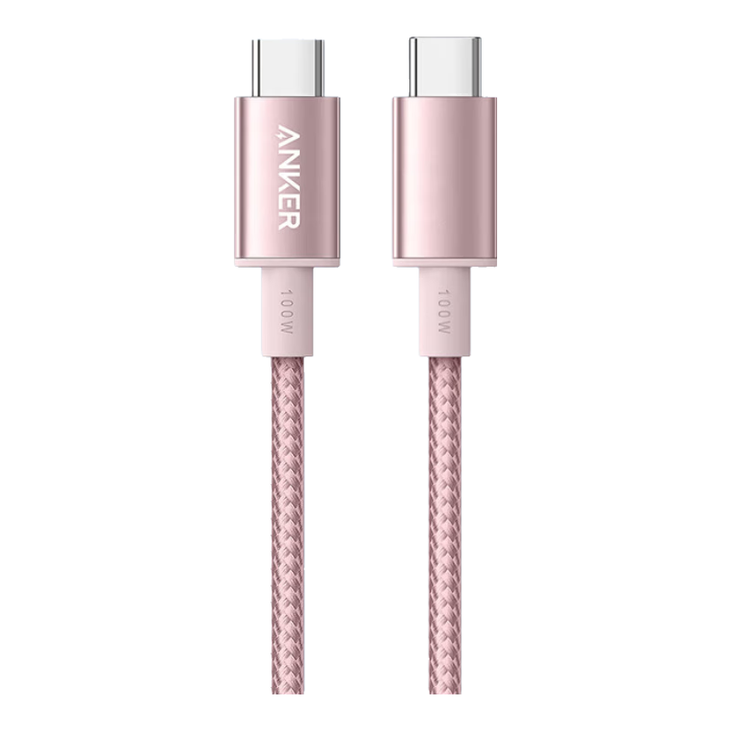 ANKER Anker Ice Point Apple Charging Cable Dual Head Type-C Compatible with iPhone 17 Pro Max/16/15/MacBook iPad Huawei Xiaomi Fast Charging 100W Data Cable 1m Pink