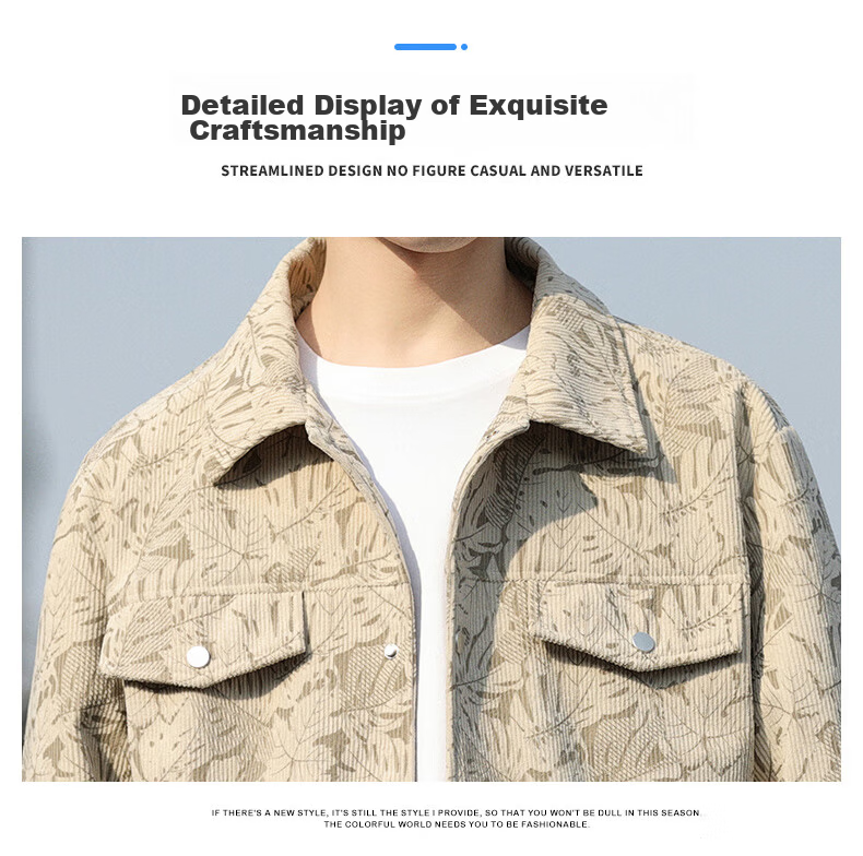 ROMON Men's Spring and Autumn Fashion Lapel Business Casual Jacket Baseball Coat 1703 Coffee 2XL 24