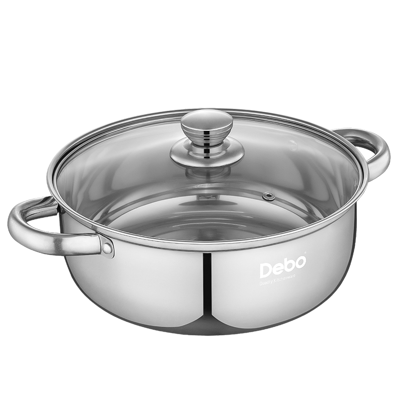 Debolina 304 Stainless Steel Double-Layer Steamer Soup Pot Stewing Porridge Milk Pot 26cm