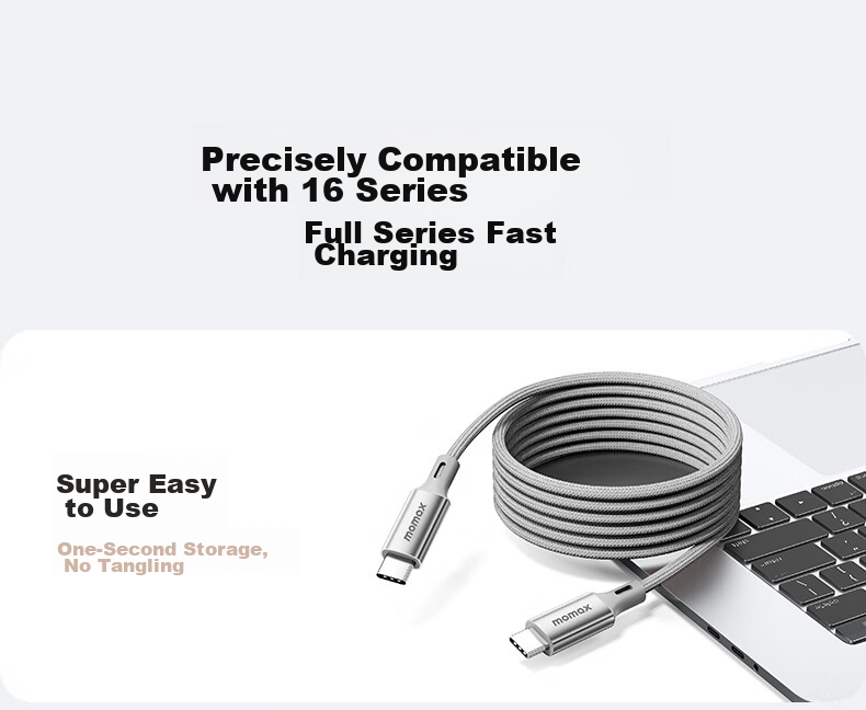 MOMAX Magnetic Charging Cable, Dual-Head Type-C Data Cable, PD100W Fast Charging Car Charger, Suitable for Tablets IPad, Apple 17/16, Huawei, Xiaomi Phones, Laptops 3